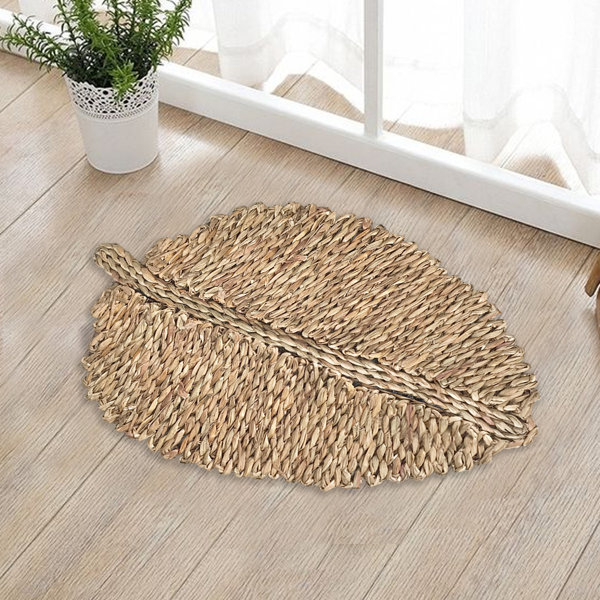 Bay Isle Home Leaf Shaped Woven Doormat Natural Seagrass Non Slip